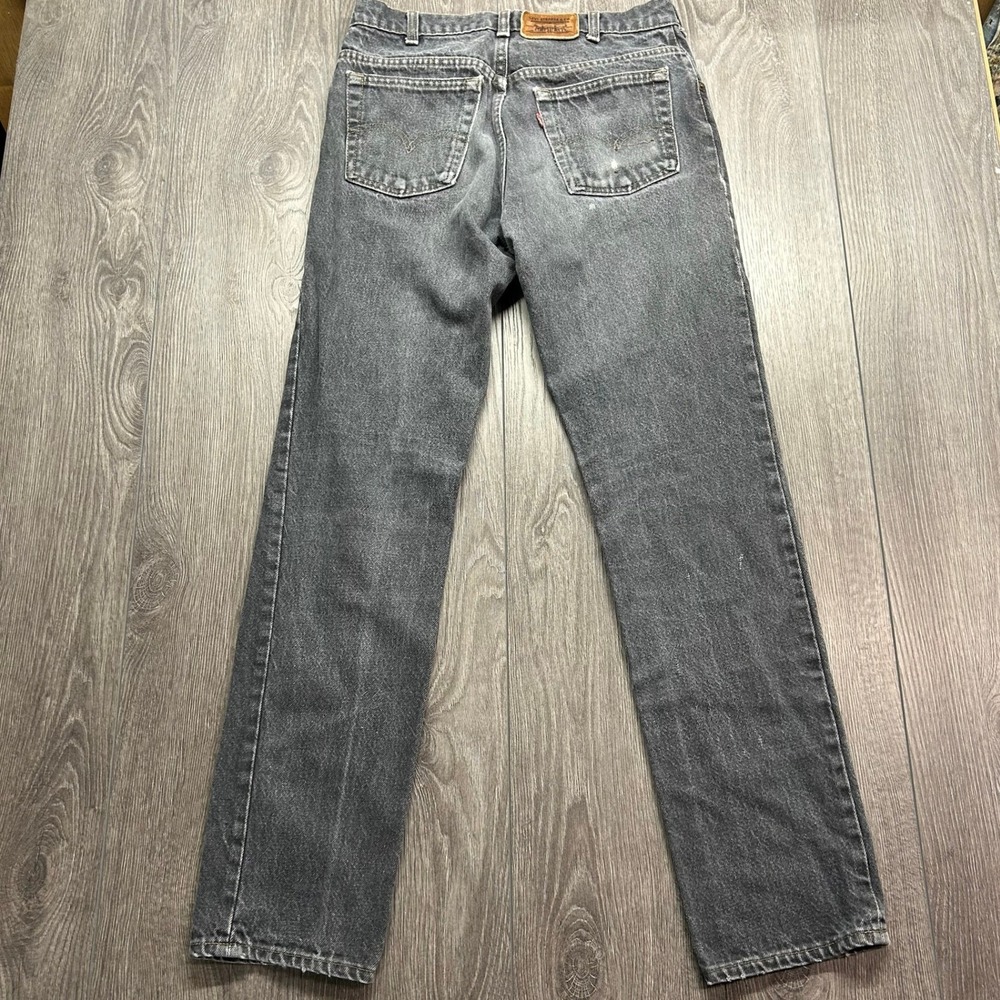 Vintage Levis 505 Straight Leg Jeans Faded Black Denim 30x31 Mens 505-0259